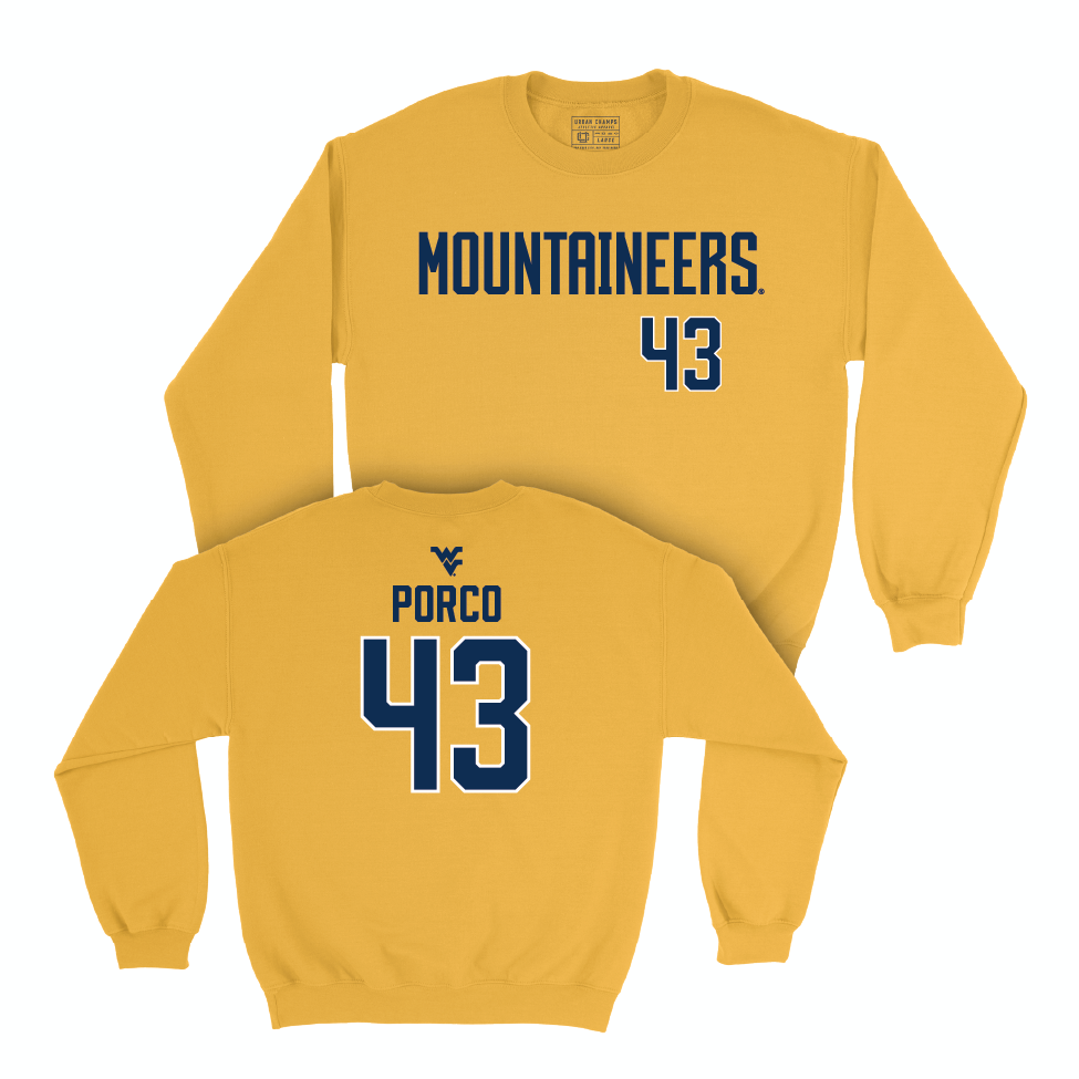 WVU Baseball Gold Mountaineers Crew   - Robby Porco