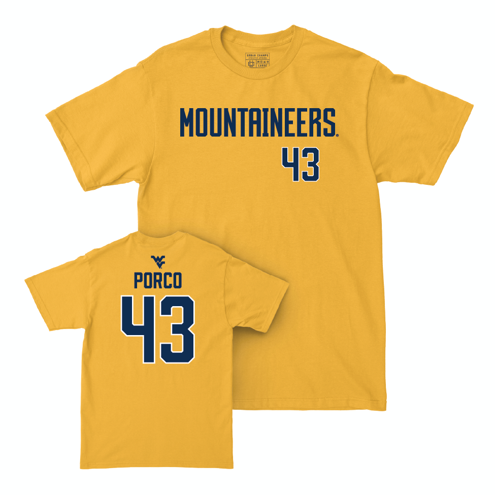 WVU Baseball Gold Mountaineers Tee   - Robby Porco