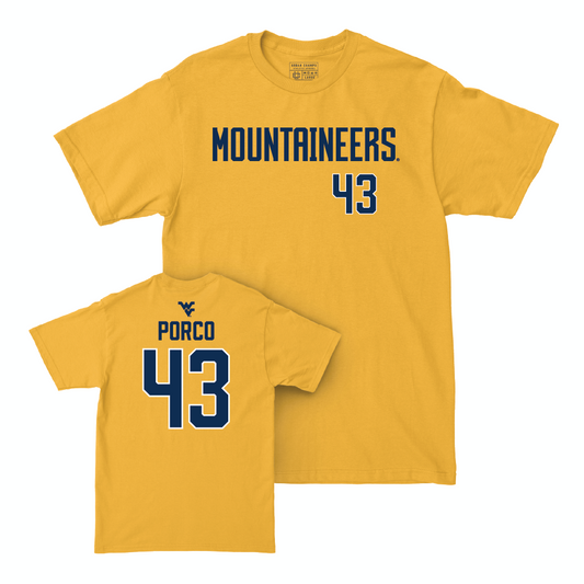 WVU Baseball Gold Mountaineers Tee   - Robby Porco