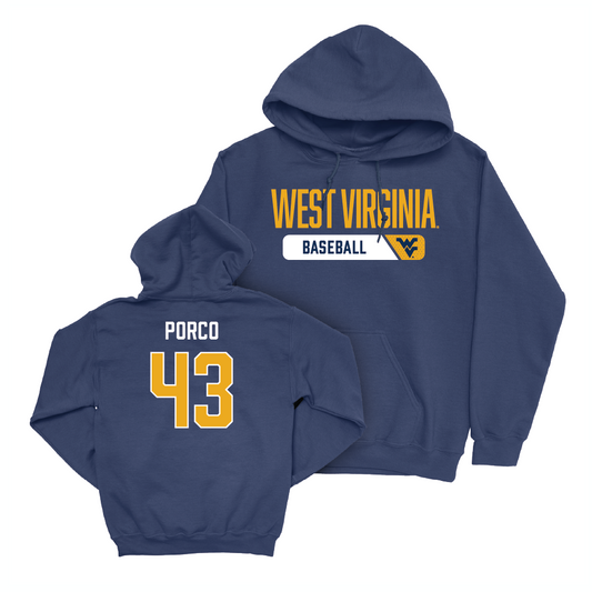 WVU Baseball Navy Staple Hoodie   - Robby Porco