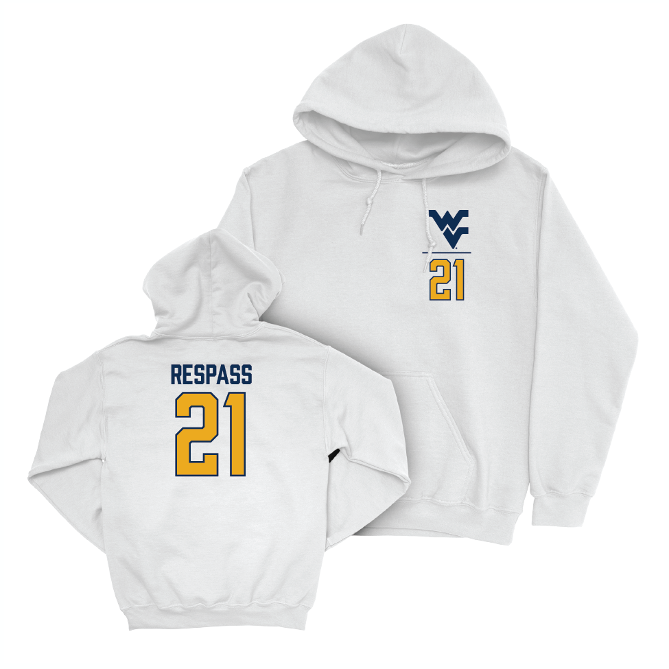 WVU Women's Soccer White Logo Hoodie   - Ajanae Respass