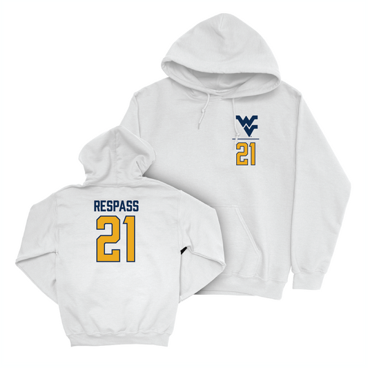 WVU Women's Soccer White Logo Hoodie   - Ajanae Respass