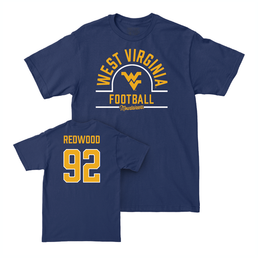 WVU Football Navy Arch Tee  - Asani Redwood