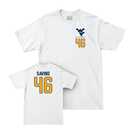 WVU Football White Logo Comfort Colors Tee   - Luke Savino