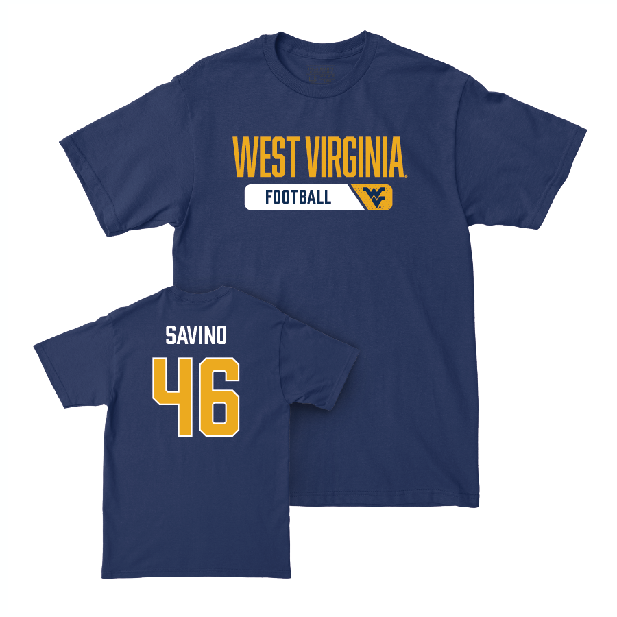 WVU Football Navy Staple Tee   - Luke Savino