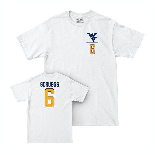 WVU Football White Logo Comfort Colors Tee   - Jordan Scruggs