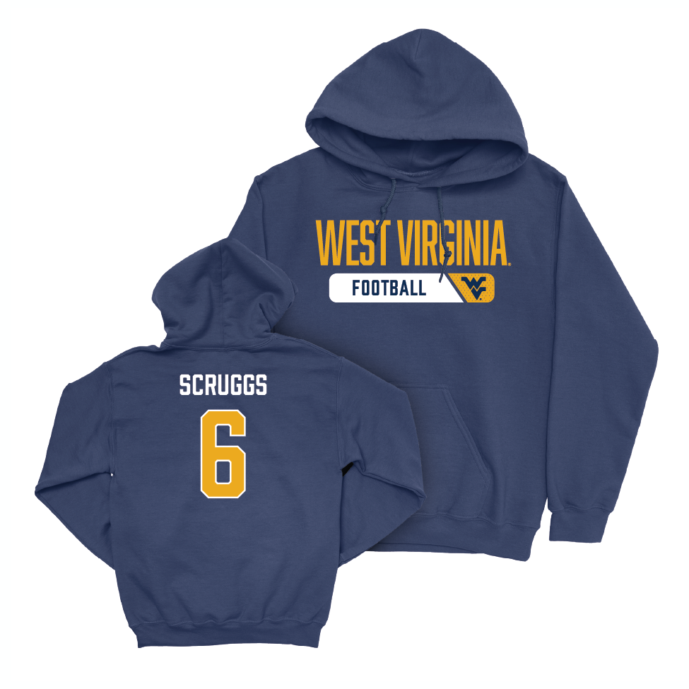 WVU Football Navy Staple Hoodie   - Jordan Scruggs