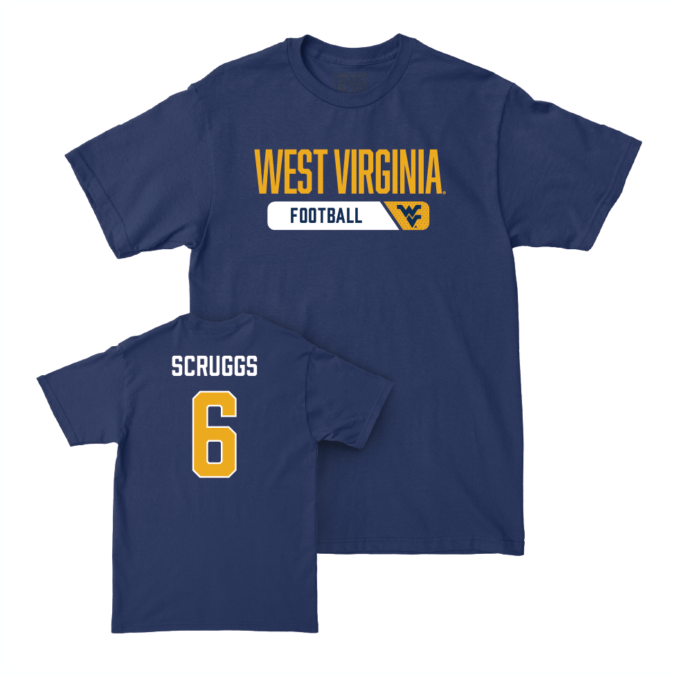 WVU Football Navy Staple Tee   - Jordan Scruggs