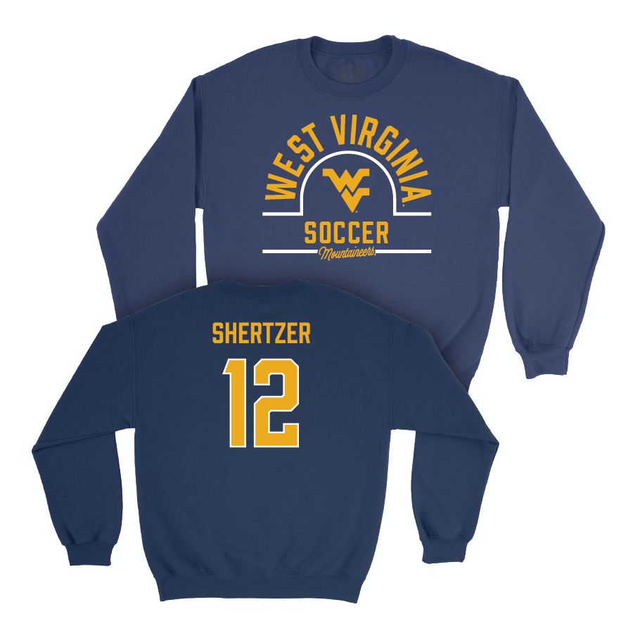 WVU Women's Soccer Navy Arch Crew   - Olivia Shertzer