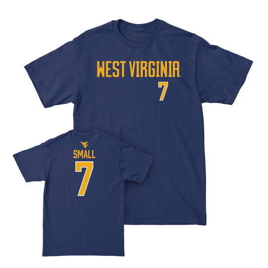 WVU Men's Basketball Navy Wordmark Tee  - Javon Small