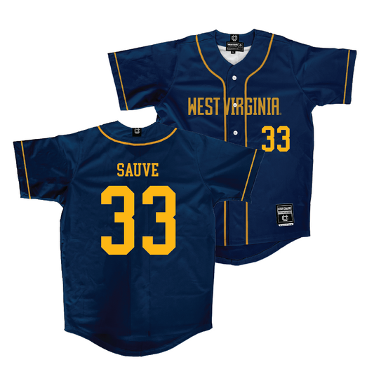 WVU Baseball Navy Jersey  - Logan Sauve