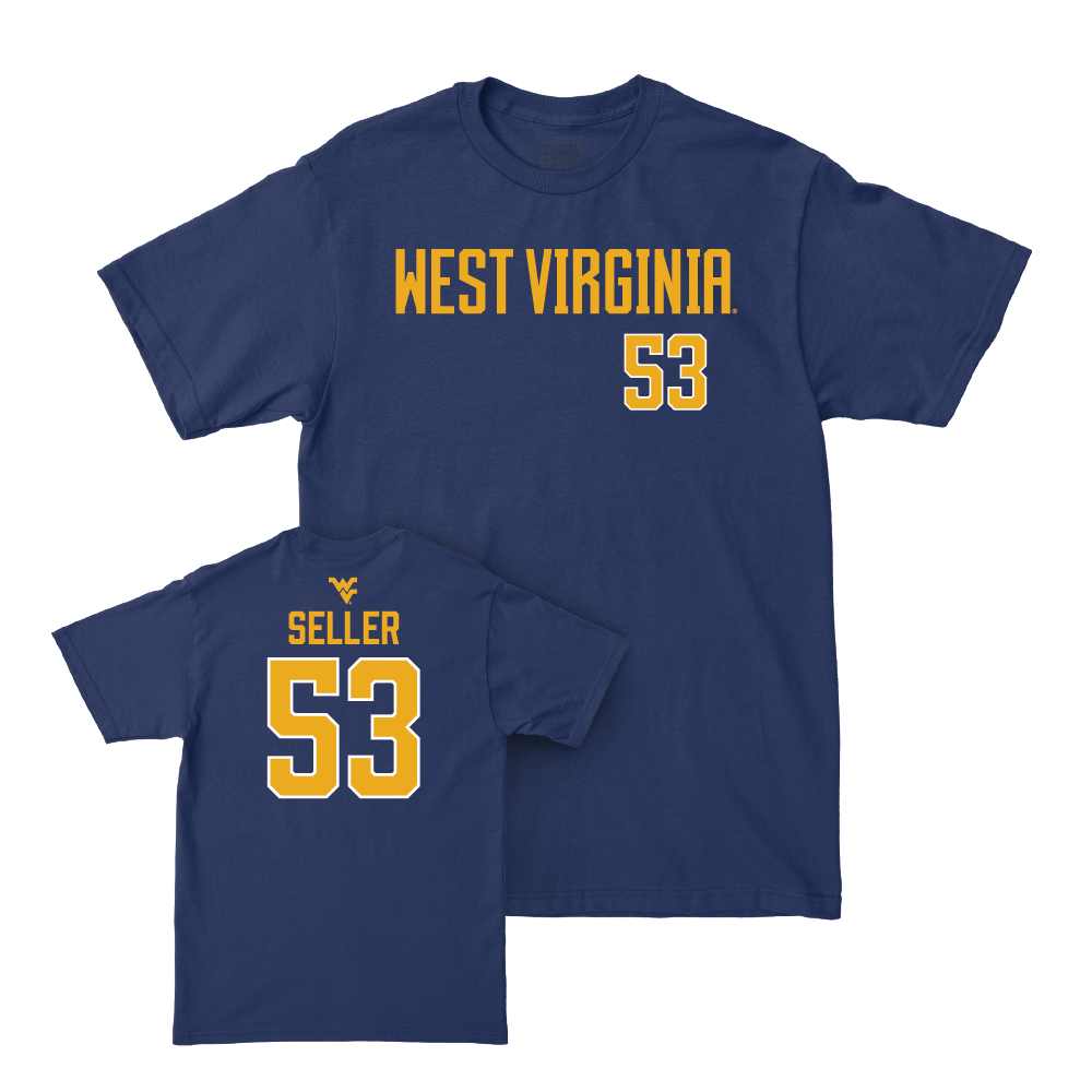 WVU Football Navy Wordmark Tee   - Kaden Seller