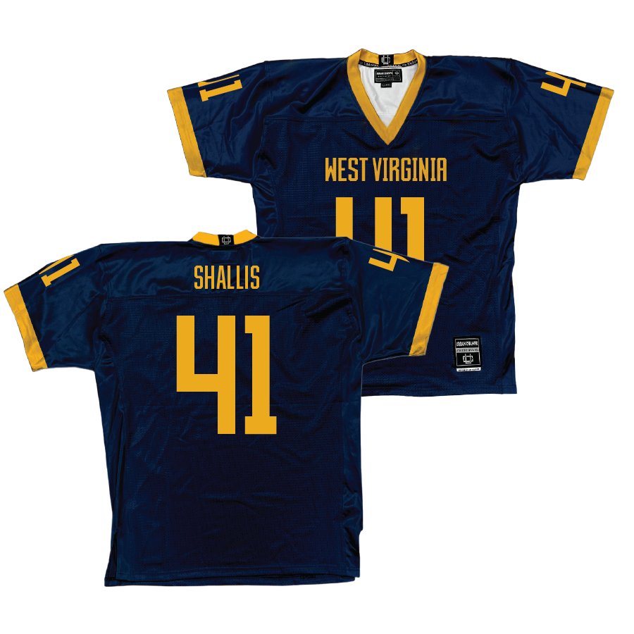 WVU Football Navy Jersey - Kamden Shallis