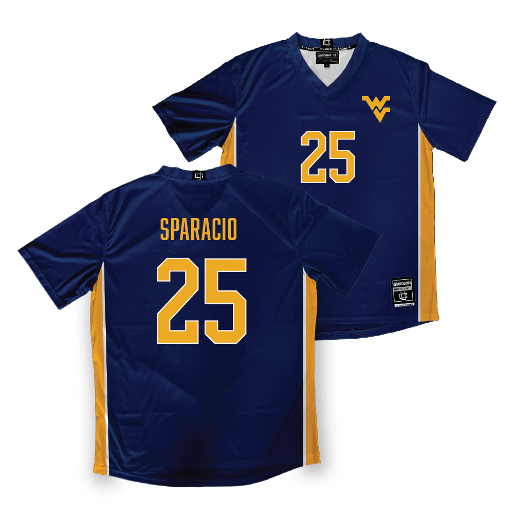 WVU Women's Soccer Navy Jersey - Leah Sparacio