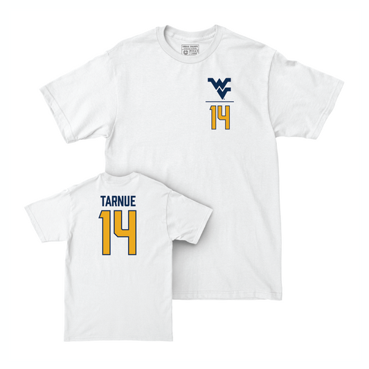 WVU Football White Logo Comfort Colors Tee   - Kekoura Tarnue