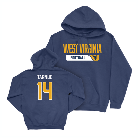 WVU Football Navy Staple Hoodie   - Kekoura Tarnue