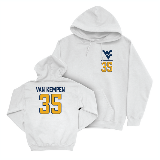 WVU Baseball White Logo Hoodie  - Gavin Van Kempen