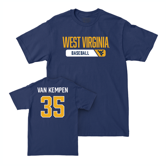 WVU Baseball Navy Staple Tee  - Gavin Van Kempen