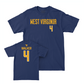WVU Football Navy Wordmark Tee   - Jordan Walker