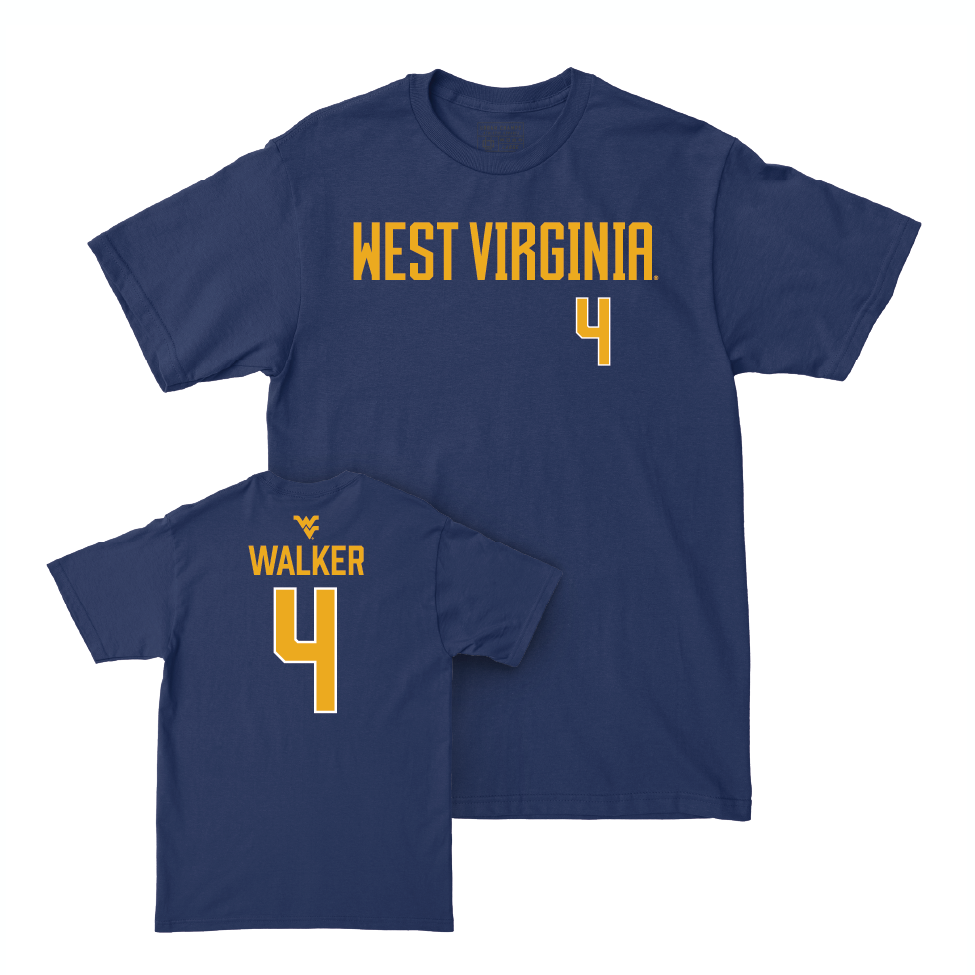 WVU Football Navy Wordmark Tee   - Jordan Walker
