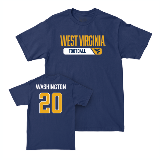 WVU Football Navy Staple Tee   - Keyon Washington