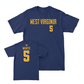 WVU Women's Soccer Navy Wordmark Tee   - Taylor White