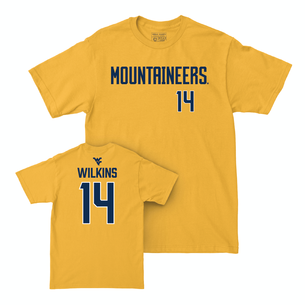 WVU Football Gold Mountaineers Tee   - Khalil Wilkins