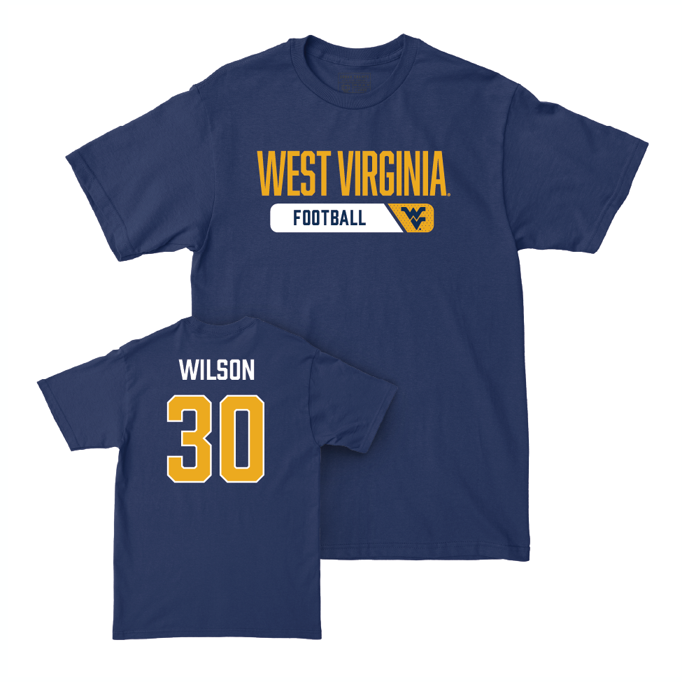 WVU Football Navy Staple Tee   - Chase Wilson