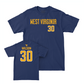 WVU Football Navy Wordmark Tee   - Chase Wilson