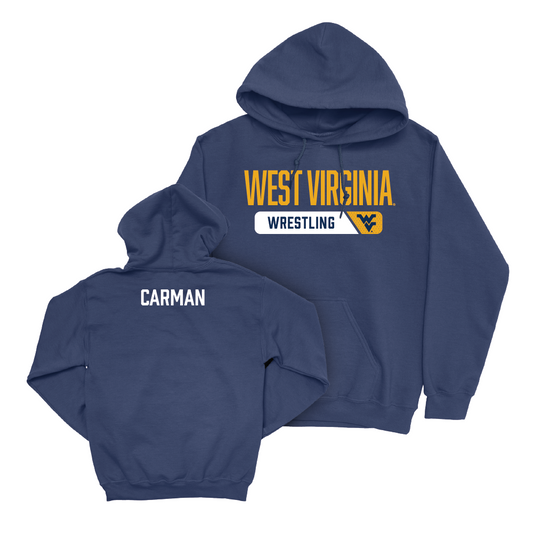 WVU Wrestling Navy Staple Hoodie - Anthony Carman Youth Small