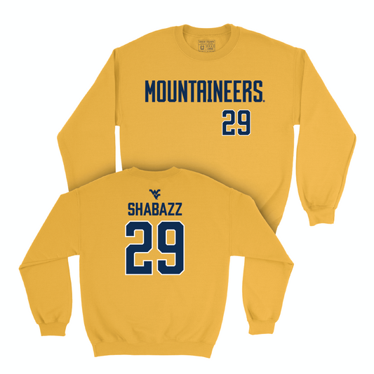 WVU Football Gold Mountaineers Crew - Akbar Shabazz Small