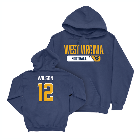 WVU Football Navy Staple Hoodie - Anthony Wilson Youth Small