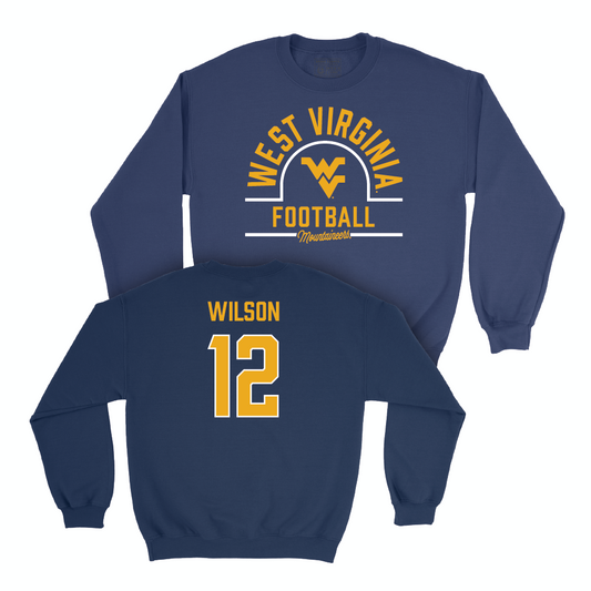 WVU Football Navy Arch Crew - Anthony Wilson Youth Small