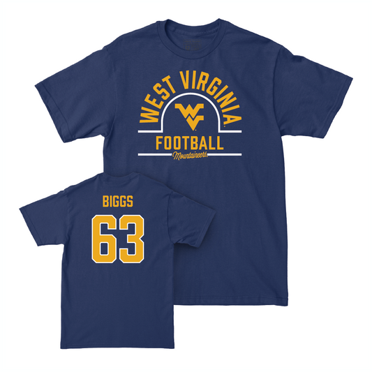WVU Football Navy Arch Tee - Bryce Biggs Youth Small