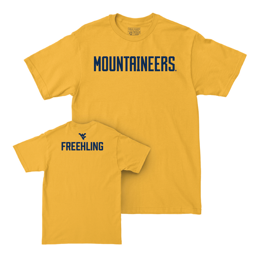 WVU Women's Gymnastics Gold Mountaineers Tee - Brynn Freehling Youth Small