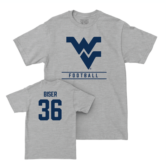 WVU Football Sport Grey Classic Tee - Caden Biser Youth Small