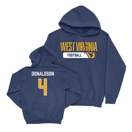 WVU Football Navy Staple Hoodie - CJ Donaldson Youth Small