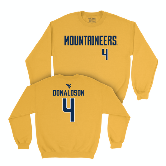 WVU Football Gold Mountaineers Crew - CJ Donaldson Small