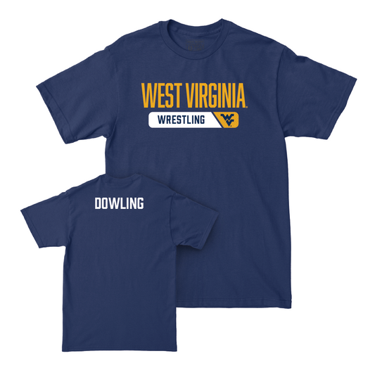 WVU Wrestling Navy Staple Tee - Caleb Dowling Youth Small