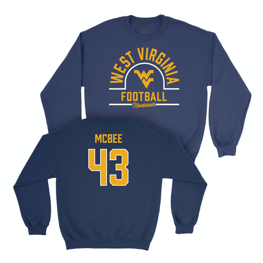 WVU Football Navy Arch Crew - Colin McBee Youth Small