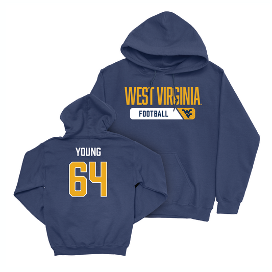 WVU Football Navy Staple Hoodie - Cooper Young Youth Small