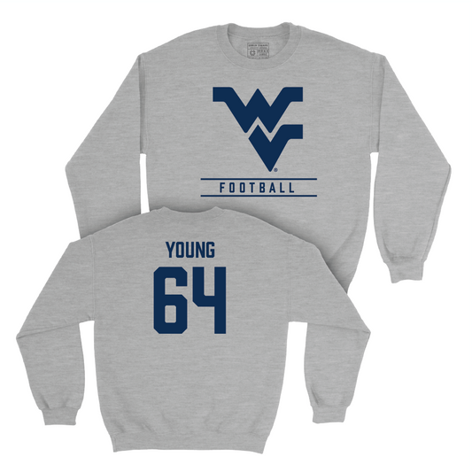 WVU Football Sport Grey Classic Crew - Cooper Young Youth Small