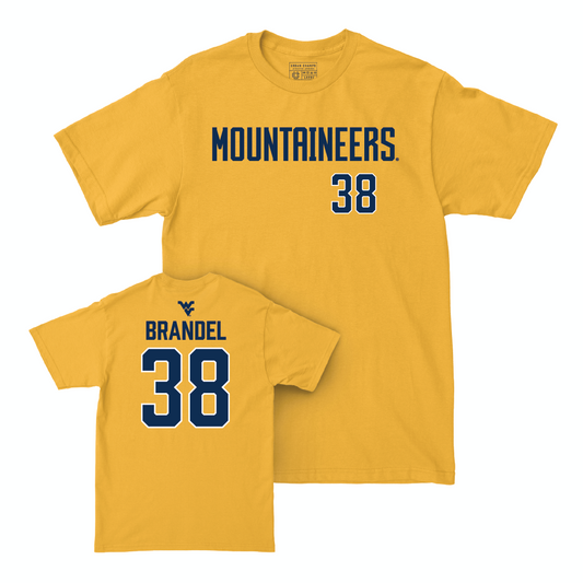 WVU Football Gold Mountaineers Tee - Donald Brandel Youth Small