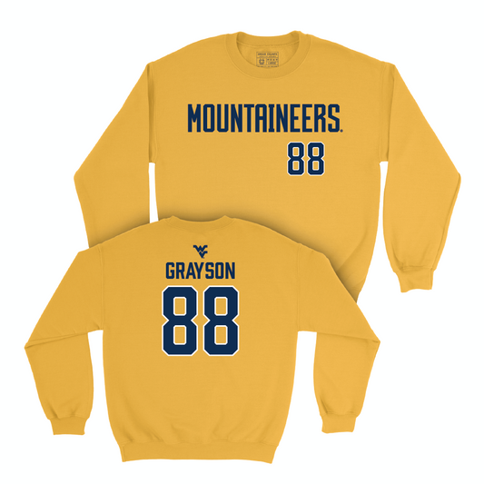 WVU Football Gold Mountaineers Crew - Donovan Grayson Small