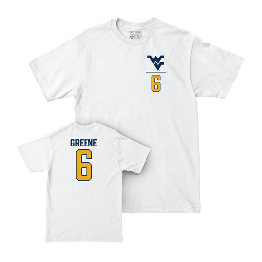 WVU Football White Logo Comfort Colors Tee - Garrett Greene Youth Small