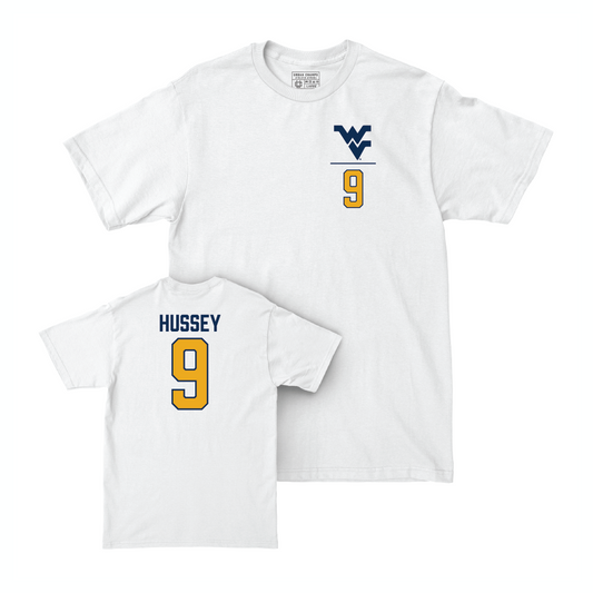 WVU Baseball White Logo Comfort Colors Tee - Grant Hussey Youth Small