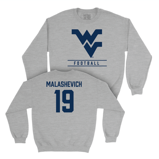 WVU Football Sport Grey Classic Crew - Graeson Malashevich Youth Small