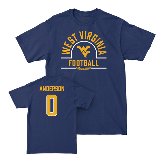 WVU Football Navy Arch Tee - Jaylen Anderson Youth Small