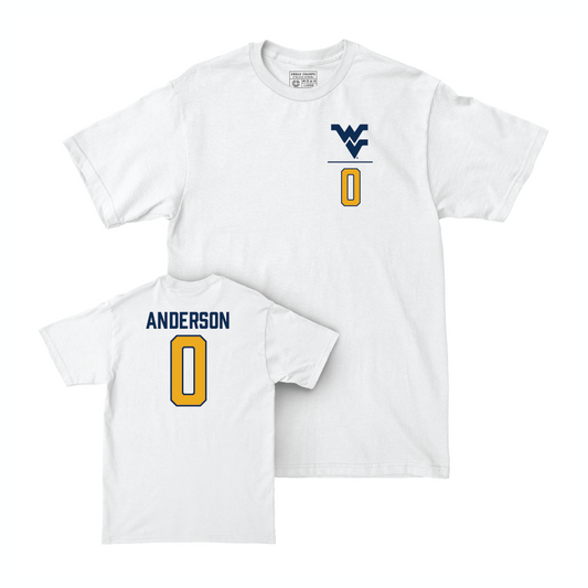WVU Football White Logo Comfort Colors Tee - Jaylen Anderson Youth Small