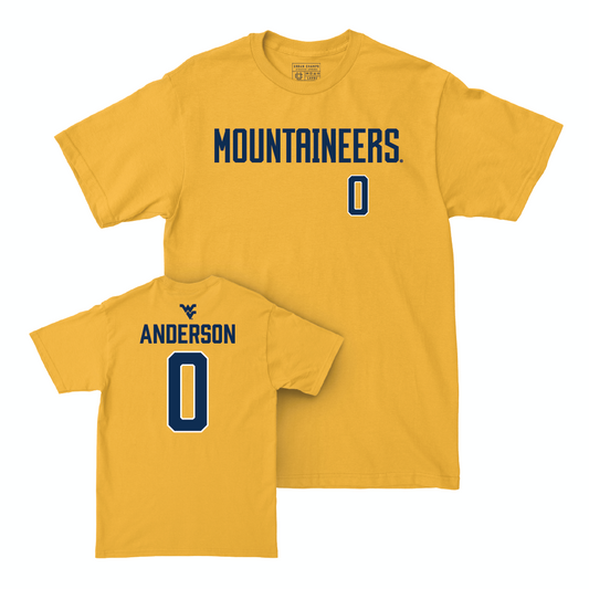 WVU Football Gold Mountaineers Tee - Jaylen Anderson Youth Small
